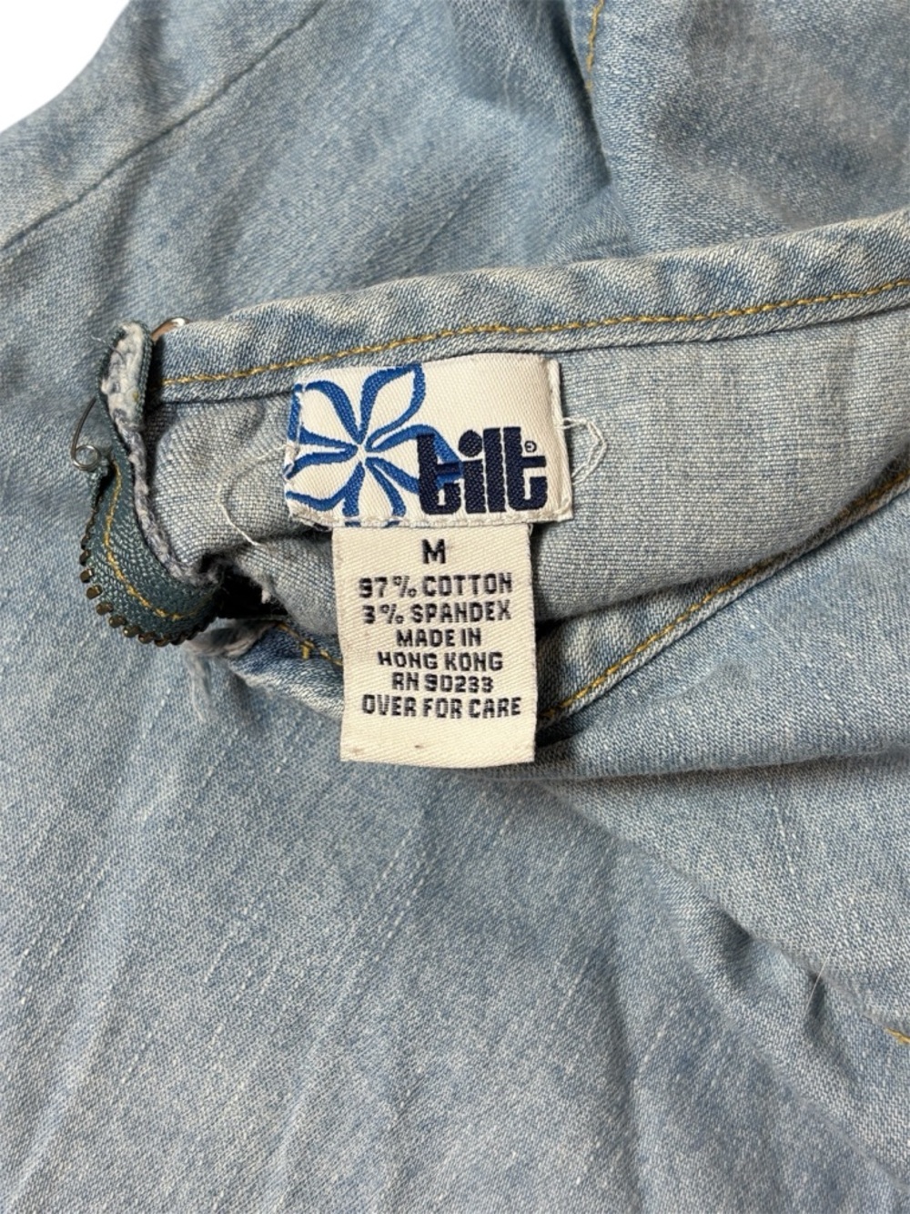 Denim Halter Mini Dress 💙 Y2K Vibes Size M - Picture 6 of 6